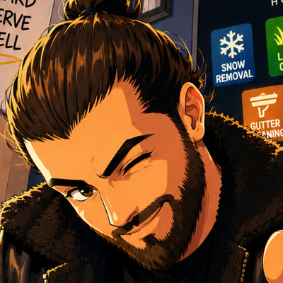 Illustrated portrait of Su Diab, owner of Golden Angel Snow Removal in Calgary